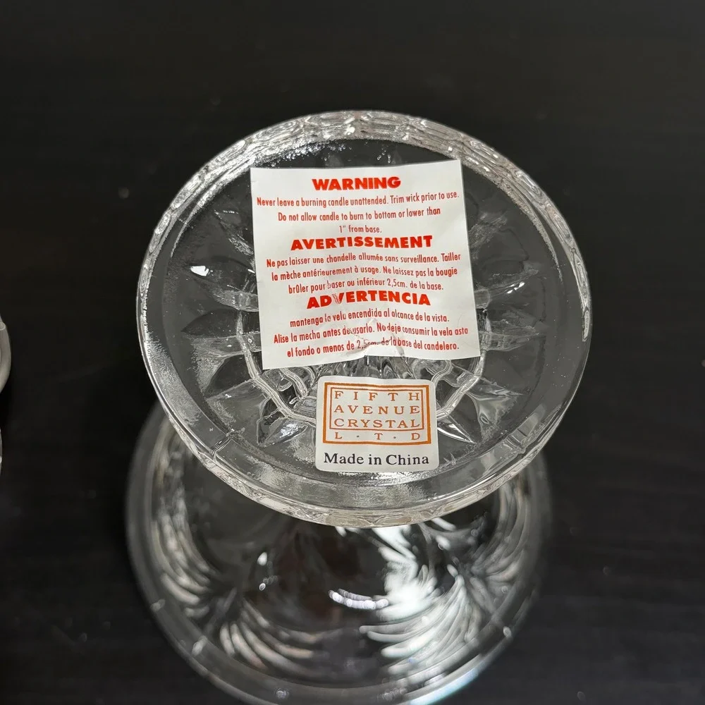 Fifth Avenue Crystal Portico Mini Candle Lamp Fairy Lamp Votive Holder 7.25 inch
